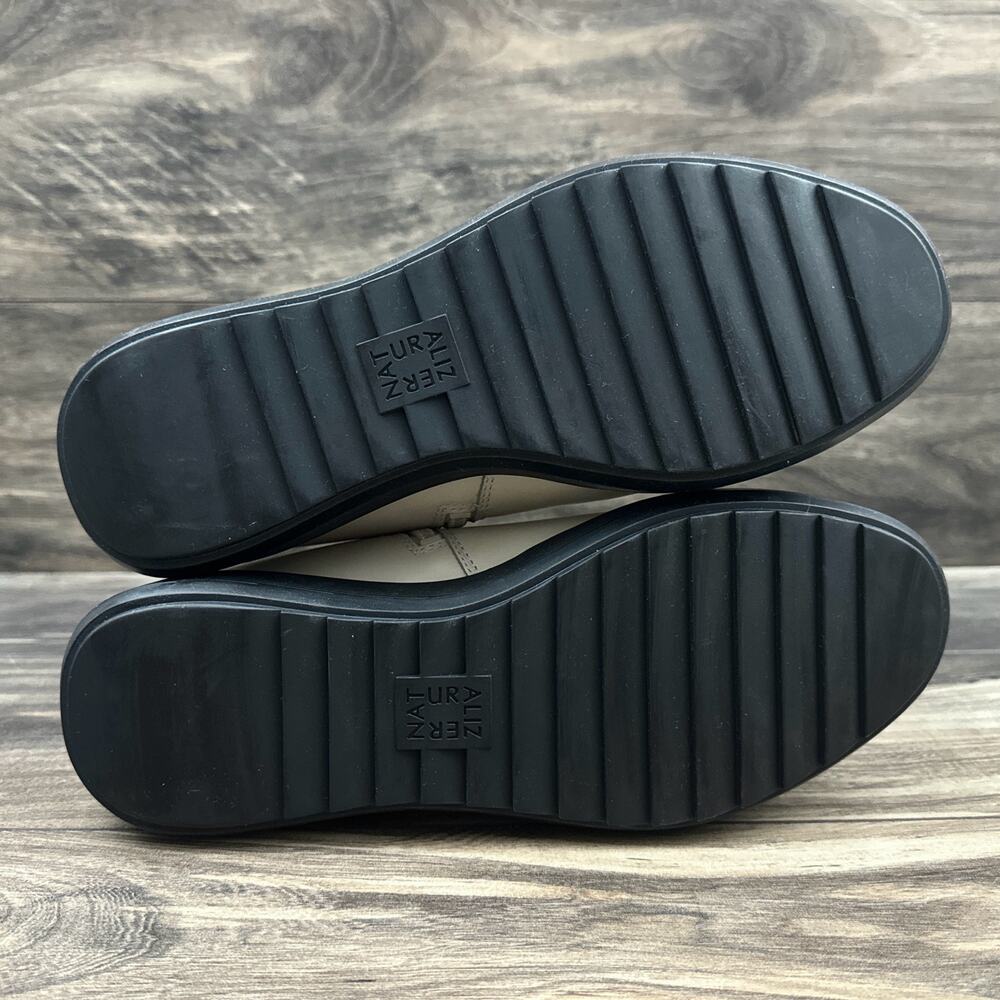 NIB Naturalizer Talise 8.5M Off White Leather Platform Zip Ankle Booties Boots - Picture 10 of 13